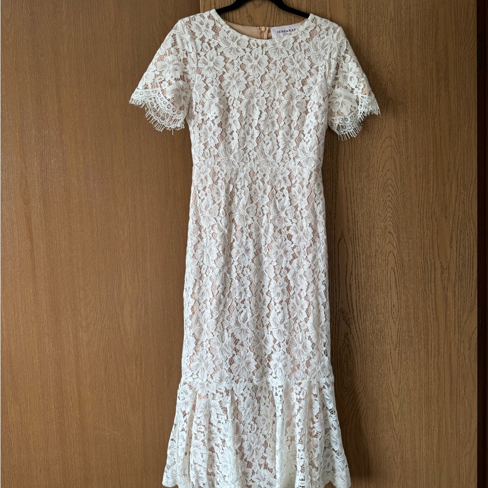 Elegant White Lace Dress